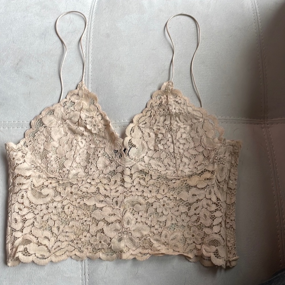 Zara lace top nude
